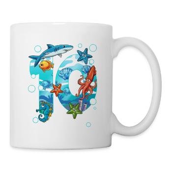 10. Geburtstag Meerestiere - Tasse - Weiß - Rechts