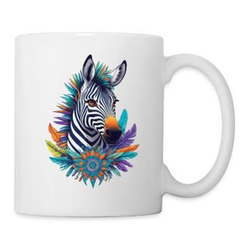 Conception de Mandala zèbre avec des symboles spirituels - Mug blanc - blanc - Droite