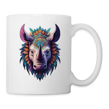 Rhinoceros Mandala Dream Catcher Design - Mug - white - Right
