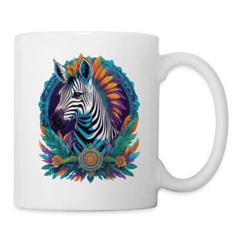 Zebra Spirituelles Traumfänger Mandala Design - Tasse - Weiß - Rechts