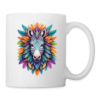 Zebra Mandala Dream Catcher Design In Bohemian Style - Mug - white - Right