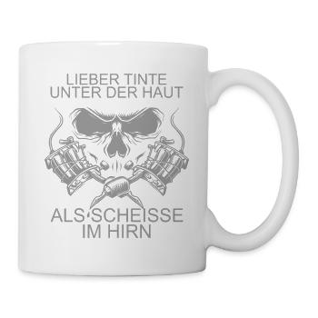 Tattoo Lieber Tinte unter der Haut - Tasse - Weiß - Rechts