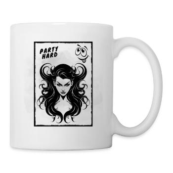 Party Hard Comic Saying Funny Humor Outfit - Mug - white - Right