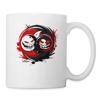 Anti Yin Yang der Horror-Gesichter - Tasse - Weiß - Rechts