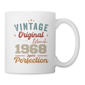 März 1968 Jahrgang geboren Vintage Geburtstag - Tasse - Weiß - Rechts