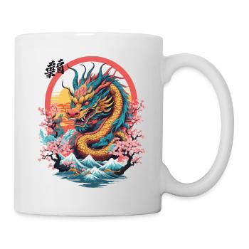 Design de dragon japonais streetwear esthétique - Mug blanc - blanc - Droite