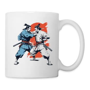Samurai Bild Retro Samurai Ukiyo-E Vintage Design - Tasse - Weiß - Rechts