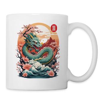 Japanischer Drache Tattoo Aesthetic Streetwear - Tasse - Weiß - Rechts