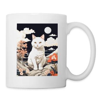 Asiatische Katze Niedliche Haustier Liebe - Tasse - Weiß - Rechts