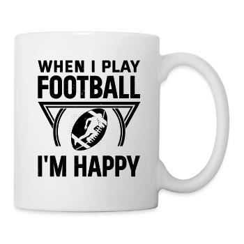 Le bonheur ne s’achète pas, mais on peut jouer au football - Mug blanc - blanc - Droite