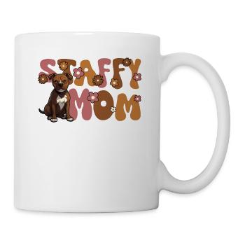 Staffordshire Bullterrier Groovy Staffy Mom - Tasse - Weiß - Rechts