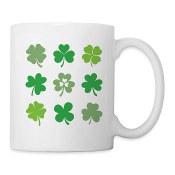 Kleeblätter und Kleeblätter - Tasse - Weiß - Rechts