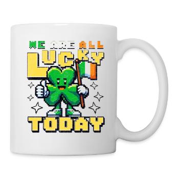 St Patrick's Day - 8bit pixel art lucky shamrock - Mug - white - Right