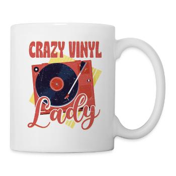 Crazy Vinyl Lady Vintage Fan Record - Mug - white - Right