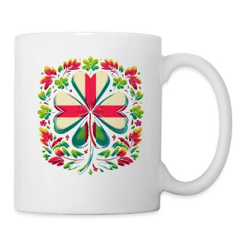 Kleeblatt England Flagge St. Patrick St. Patricks Tag - Tasse - Weiß - Rechts