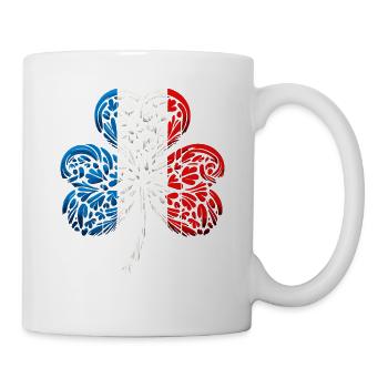 Kleeblatt Frankreich Flagge St. Patrick St. Patricks Tag - Tasse - Weiß - Rechts