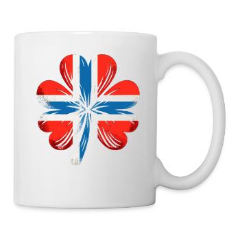 Kleeblatt Norwegen Flagge St. Patrick St. Patricks Tag - Tasse - Weiß - Rechts
