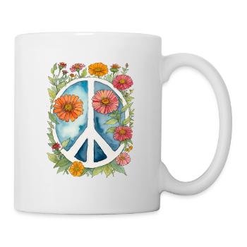 Peace and Zinnias - Mug - white - Right