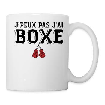 Ich kann nicht Boxen Humor Boxen, Boxer Geschenk - Tasse - Weiß - Rechts