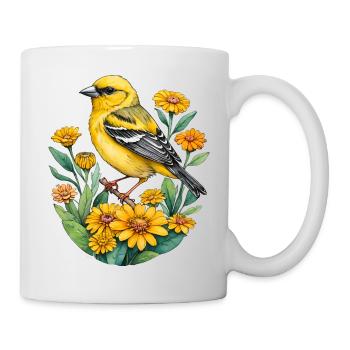 Gelber Fink - Tasse - Weiß - Rechts