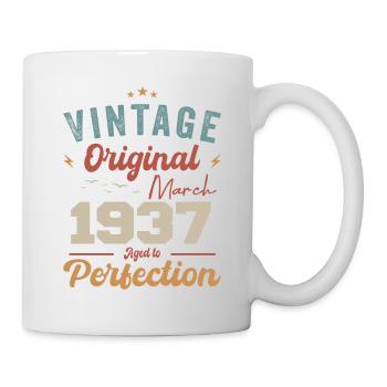 März 1937 Jahrgang geboren Vintage Geburtstag - Tasse - Weiß - Rechts