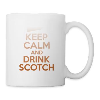 Keep Calm And Drink Scotch T-Shirt - Funny Whiskey - Tasse - Weiß - Rechts