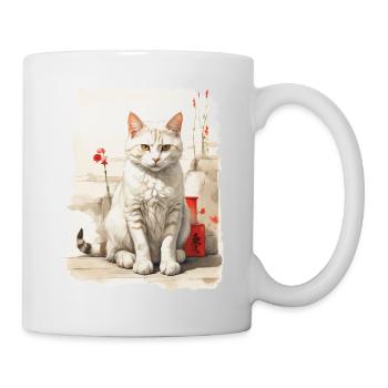 Hauskatzen Besitzer Niedliche Katze Katzen Dame - Tasse - Weiß - Rechts