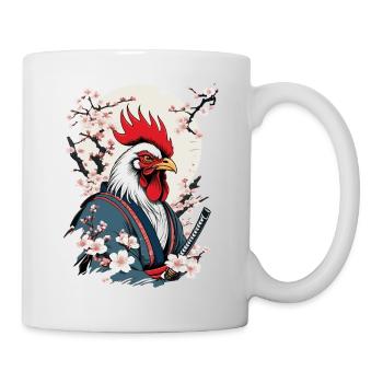 Coq Vintage samouraï Ukiyo-E Style Design - Mug blanc - blanc - Droite