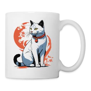 Asiatische Katze Kanji Zeichen Katzen Dame - Tasse - Weiß - Rechts