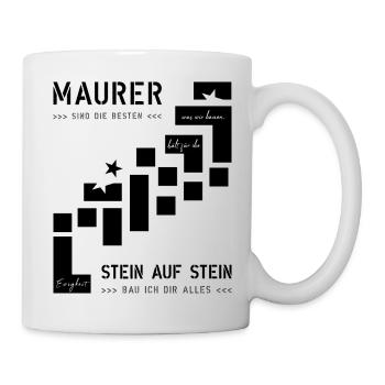 Maurer Hochbau Steinmetz - Tasse - Weiß - Rechts