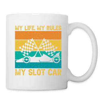 Vintage Retro My Life My Rules My Slot Car Gift - Tasse - Weiß - Rechts