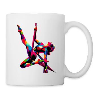 Colorful Pop Art Aerial Silk Yoga Aerialist - Mug - white - Right