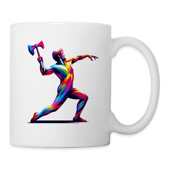 Pop Art Axe Throwing Hatchet Thrower Axes - Mug - white - Right
