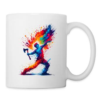 Pop Art Axe Throwing Hatchet Thrower Axes - Mug - white - Right