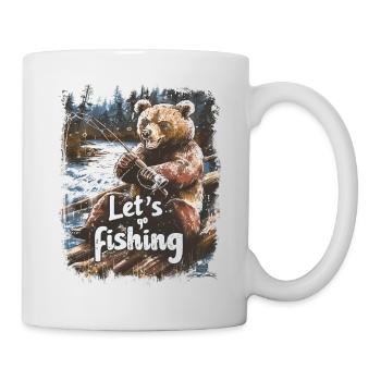 Let's Go Fishing Bear Fishing Fishing - Mug - white - Right