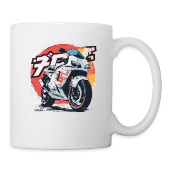 Super Japan Sport Renn Motorrad - Tasse - Weiß - Rechts