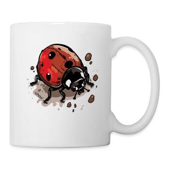 Cute cartoon ladybug in nature - Mug - white - Right