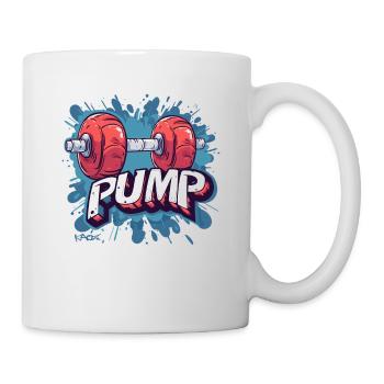 Bodybuilding Muskel Hantel Pumpen - Tasse - Weiß - Rechts