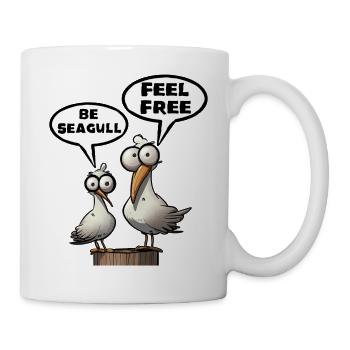 Be Seagull feel free - Mug - white - Right