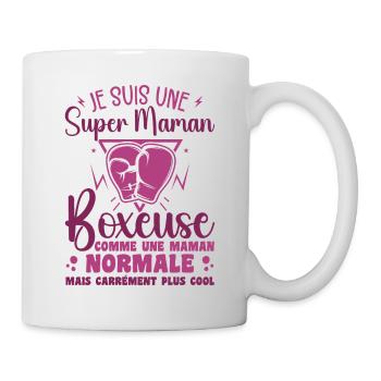 Maman Boxeuse Comme Maman Normale Mais Plus Cool - Mug blanc - blanc - Droite