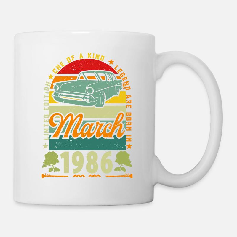 anniversaire mars 1986, Mars 1986, March 1986. - Mug blanc - blanc