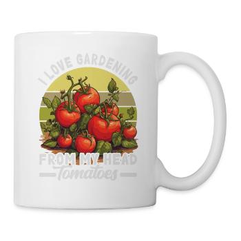J’adore jardiner à partir de ma tête Tomates - Mug blanc - blanc - Droite