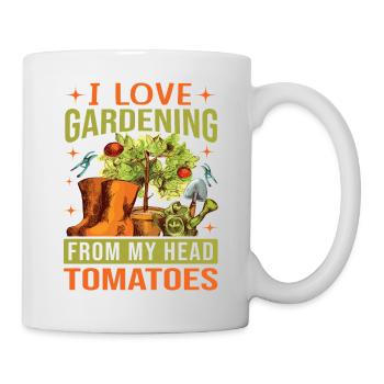 J’adore jardiner à partir de ma tête Tomates - Mug blanc - blanc - Droite