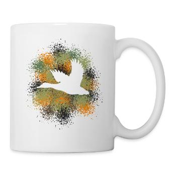 Fliegende Ente Camourflage Jäger und Naturfreund - Tasse - Weiß - Rechts