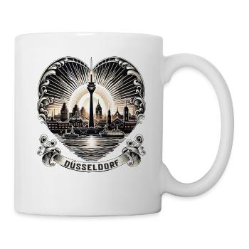 Dusseldorf Skyline Heart Love Home - Mug - white - Right