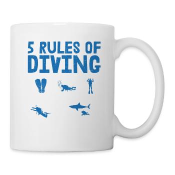 5 règles de la plongée sous-marine Plongeur - Mug blanc - blanc - Droite