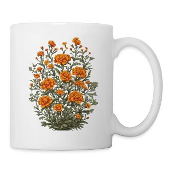 Tagetes Floral Decoration Vintage Aesthetic Streetwear - Mug - white - Right