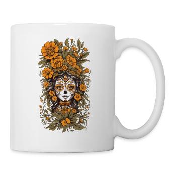 Floral Decoration Vintage Aesthetic Streetwear Design - Mug - white - Right