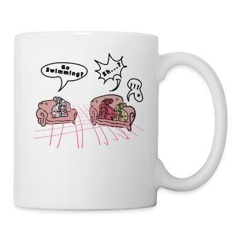 Cute swimming suggestion, fun entertainment - Mug - white - Right