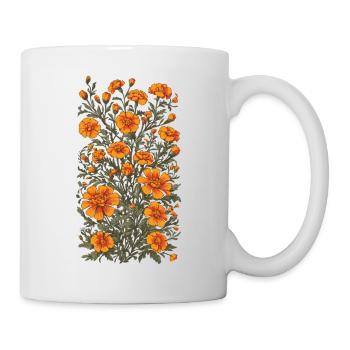 Tagetes Floral Decoration Vintage Aesthetic Streetwear - Mug - white - Right